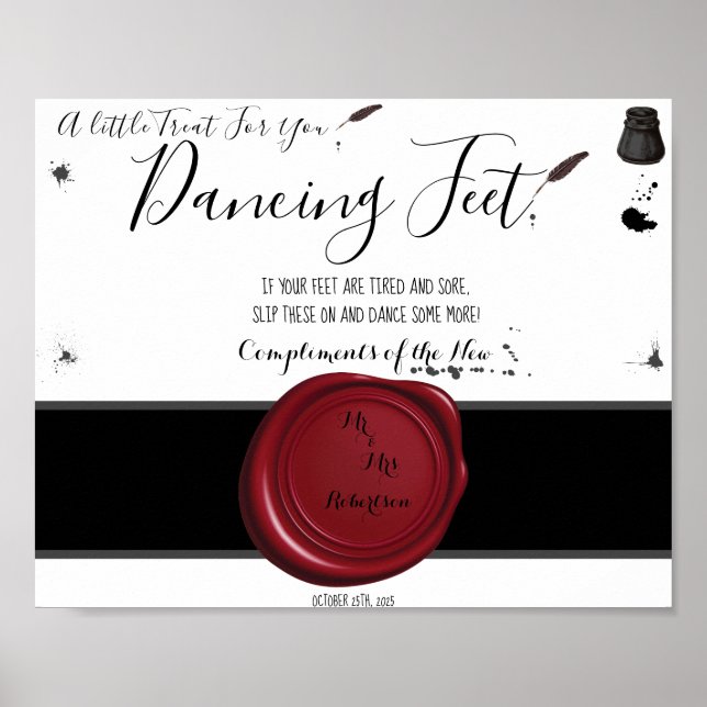Affiche Panneau Mariage Pen & Inkwell Dancing Feed Flip Fl (Devant)