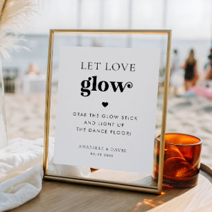 Affiche Panneau Mariage Retro Let Love Llow Stick Dance Fl
