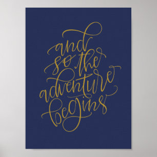 Affiche panneau mariage rustique - et donc l'aventure comm