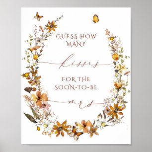 Affiche Panneau Mariage Rustique Floral Conseils et souhai
