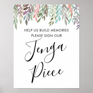 Affiche Panneau mariage - Signer Notre Jenga Piece Panneau