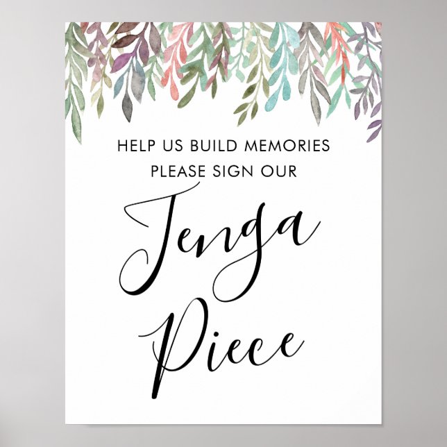 Affiche Panneau mariage - Signer Notre Jenga Piece Panneau (Devant)