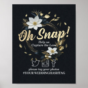 Affiche Panneau Mariage Snap Gold Floral