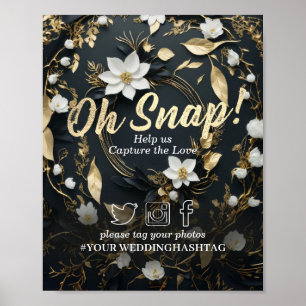 Affiche Panneau Mariage Snap Gold Floral