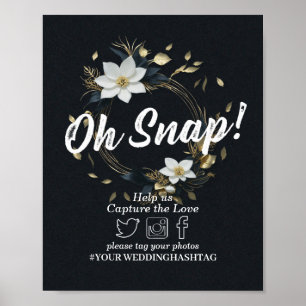 Affiche Panneau Mariage Snap Gold Floral