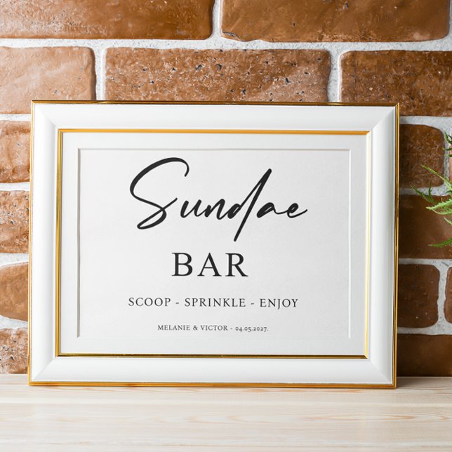 Affiche Panneau Mariage Sundae Bar crème glacée (Créateur téléchargé)