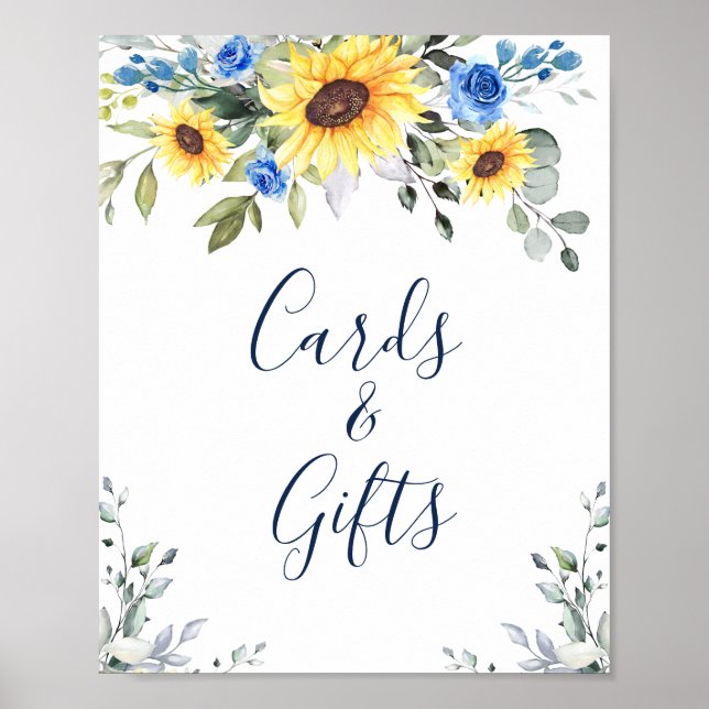 Affiche Panneau Mariage Sunflower Eucalyptus Cartes et cad (Devant)