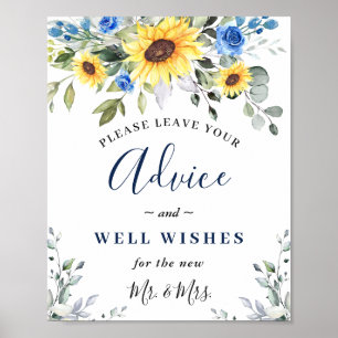 Affiche Panneau Mariage Sunflowers Eucalyptus Conseils & s