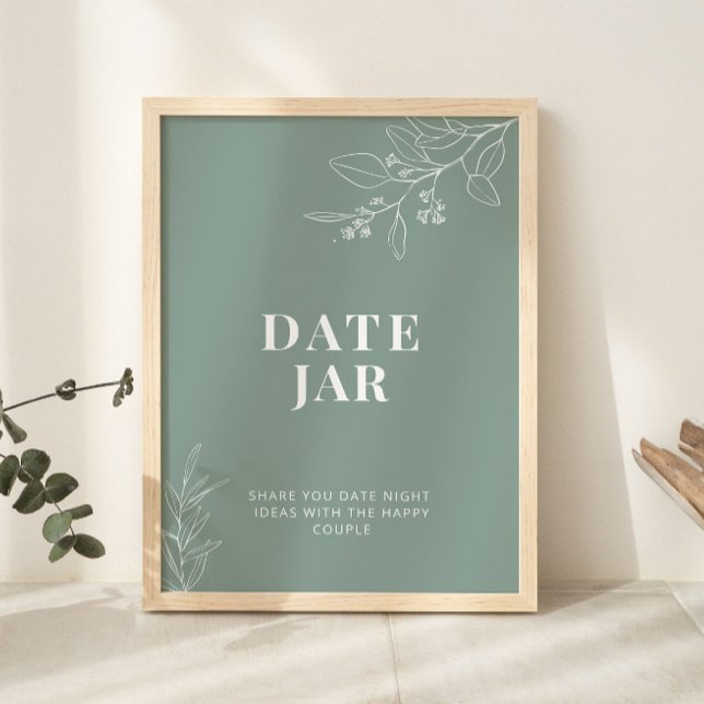 Affiche Panneau Mariage vert Jar Sage (Créateur téléchargé)