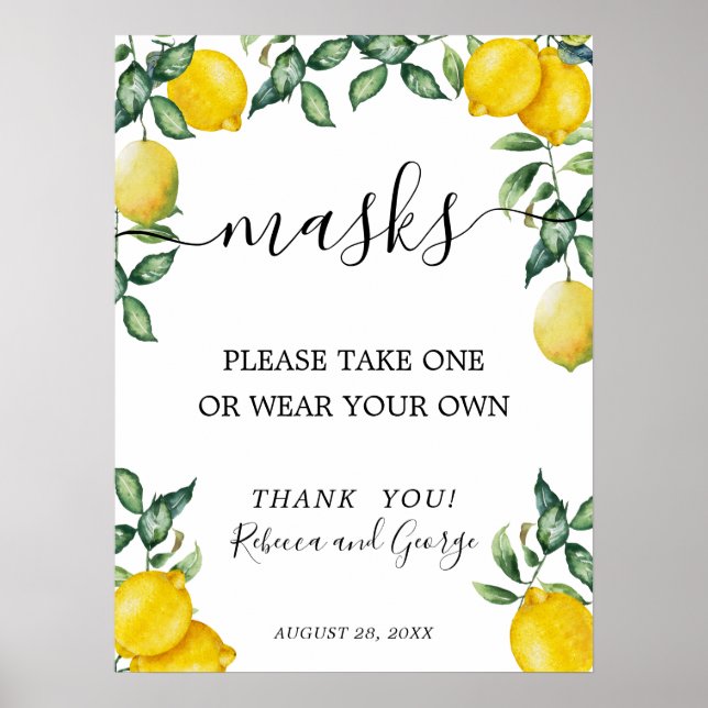 Affiche Panneau masque aux citrons (Devant)