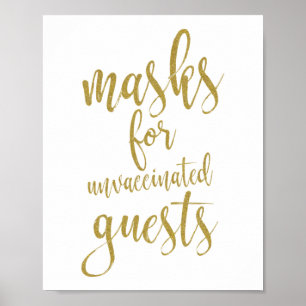 Affiche Panneau Masques Pour Invités Non Vaccinés