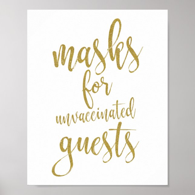 Affiche Panneau Masques Pour Invités Non Vaccinés (Devant)