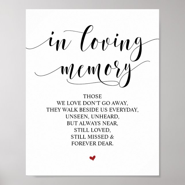 Affiche Panneau Mémorial En Mémoire Affectueuse Dans Notre (Devant)