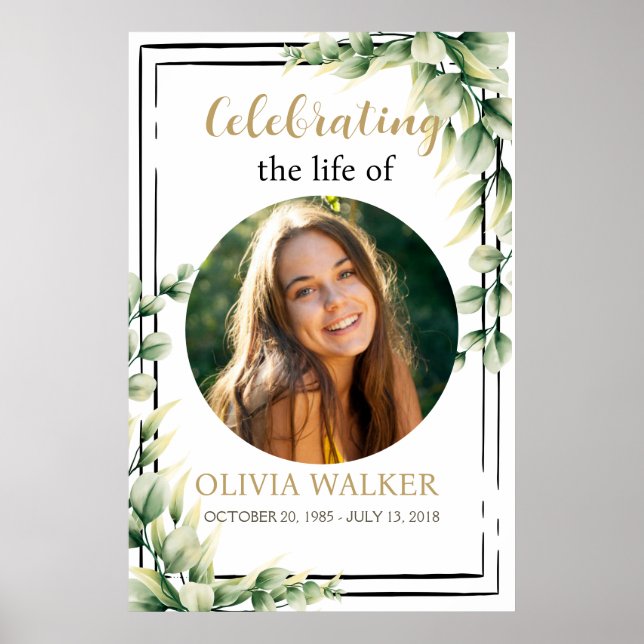 Affiche Panneau Mémorial Funéraire Photo (Devant)