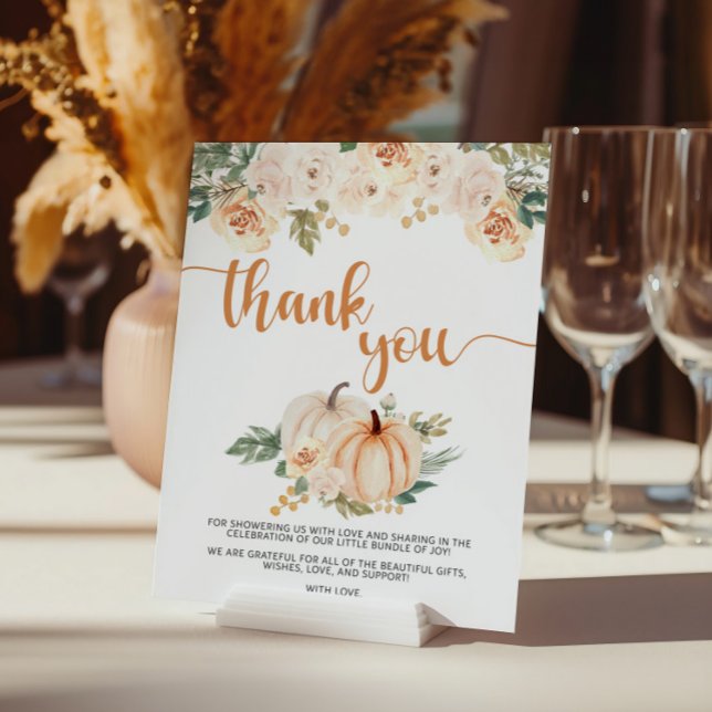 Affiche Panneau Merci Baby shower citrouille (Créateur téléchargé)