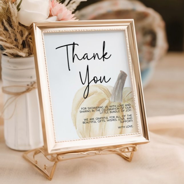 Affiche Panneau Merci Baby shower citrouille (Créateur téléchargé)