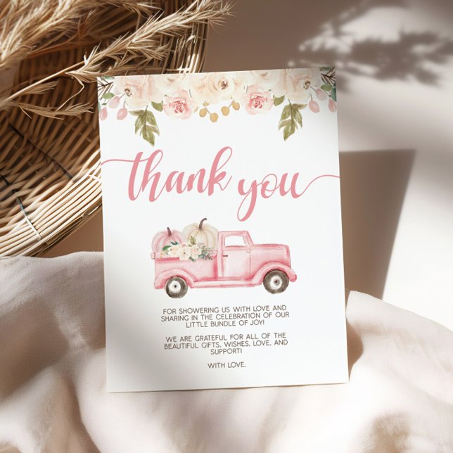 Affiche Panneau Merci citrouille Baby shower de camion (Créateur téléchargé)