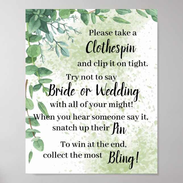 Affiche Panneau Mettre une espagne de vêtements Eucalyptus (Devant)