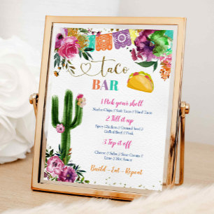 Affiche Panneau mexicain coloré Taco Bar