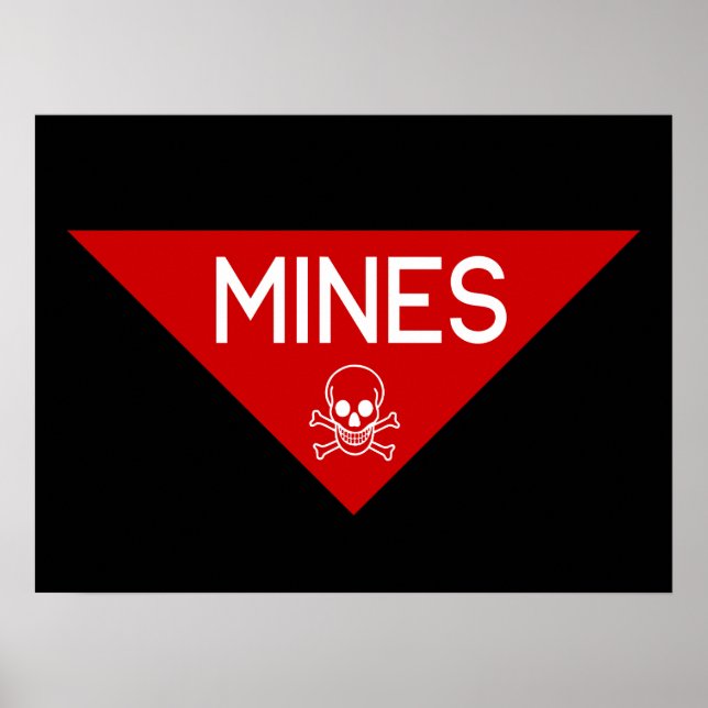 AFFICHE PANNEAU MINES | SIGNALÉTIQUE | SYMBOLE (Devant)