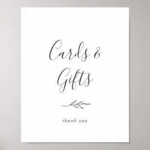 Affiche Panneau minimaliste de cartes et cadeaux en gris f
