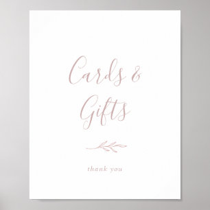 Affiche Panneau minimaliste de cartes et cadeaux rose poud