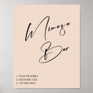 Affiche Panneau minimaliste Fête des mariées rose Mimosa