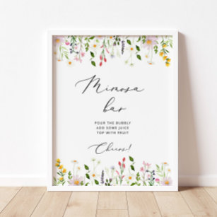Affiche Panneau minimaliste fleur sauvage mimosa