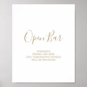 Affiche Panneau minimaliste Gold Open Bar