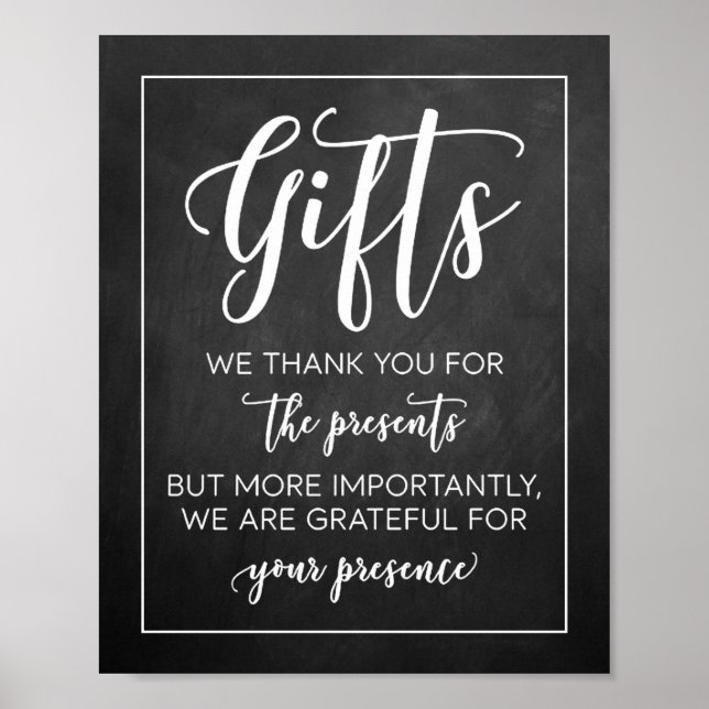Affiche Panneau moderne Chalkboard Mariages Cadeaux (Devant)