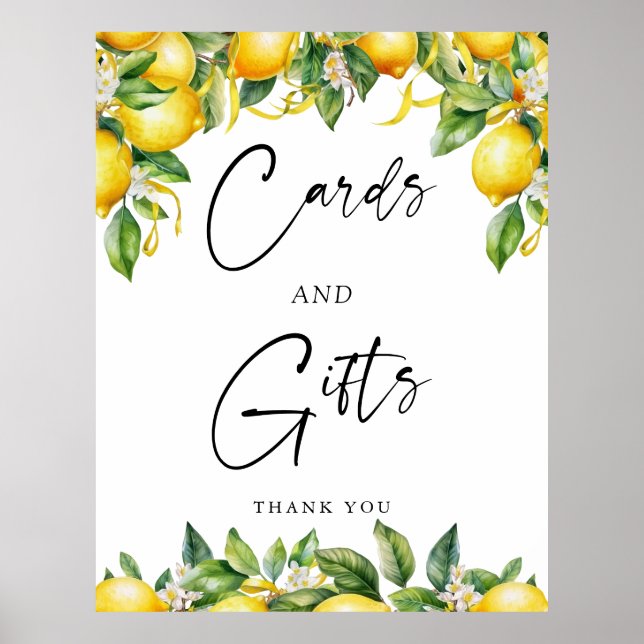 Affiche Panneau moderne Citrus Cartes et Cadeaux citron (Devant)