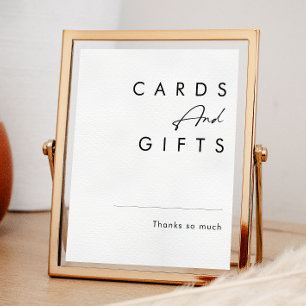 Affiche Panneau moderne minimaliste de cartes et cadeaux