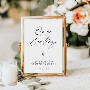 Affiche Panneau moderne minimaliste Mariage à siège ouvert