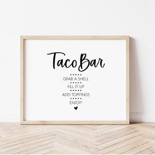 Affiche Panneau moderne minimaliste Taco Bar Fiesta