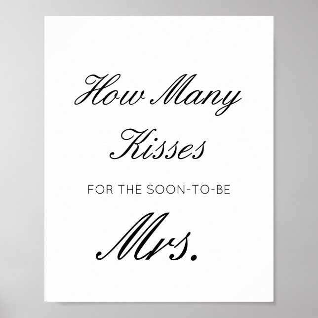 Affiche Panneau Modifiable 'Devinez Combien de Bisous pour (Devant)