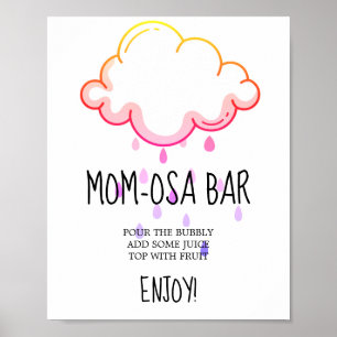 Affiche Panneau Mom-osa Fille Nuage de Pluie Baby Shower