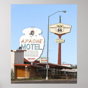 Affiche Panneau Motel Apache, Tucumcari, Nouveau-Mexique