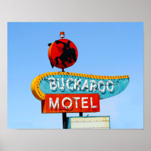 Affiche Panneau Motel Buckaroo, Tucumcari, Nouveau-Mexique