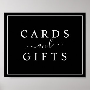 Affiche Panneau Noir et Blanc Cartes de Mariage & Cadeaux