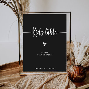 Affiche Panneau noir minimaliste moderne Kiddos Table Mari