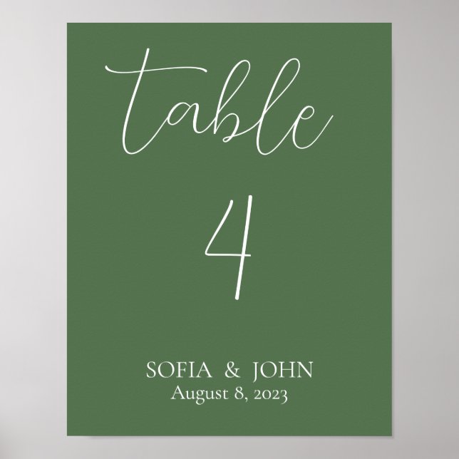 Affiche Panneau Numéro de table de mesure minimal (Devant)