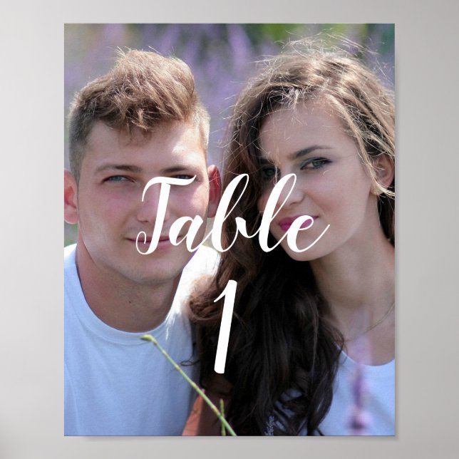 Affiche Panneau Numéro de table du Mariage photo (Devant)