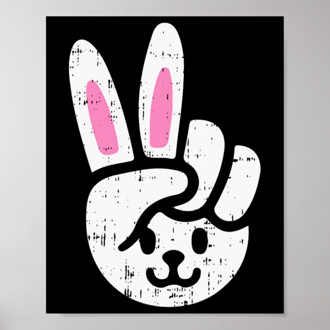 Affiche Panneau Paix Bunny Pâques Fun Rabbit Printemps Hom (Devant)
