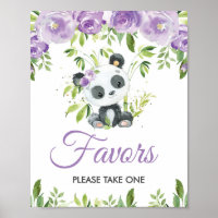 Panneau Panda Purple Floral Vert Bambou Faveurs