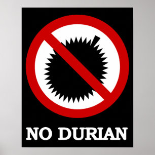 Affiche Panneau Pas de Fruit Tropical Durian