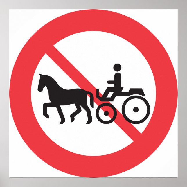 Affiche Panneau Pas De Route De Cheval Et Buggy (Devant)