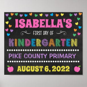 Affiche Panneau Pastel Chalkboard Premier jour de jardin d