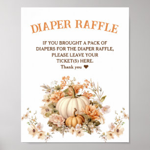 Affiche Panneau Pastel Citrouille Chute Baby shower Déchet