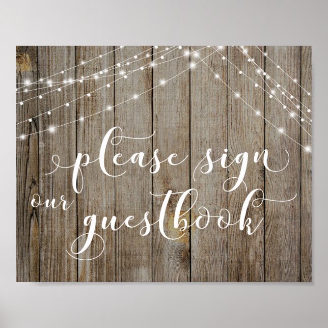 Affiche Panneau patiné Bois Lumières Signer Notre Livre D' (Devant)