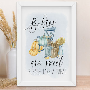Affiche Panneau Pays Citrouille Automne Baby shower Faveur
